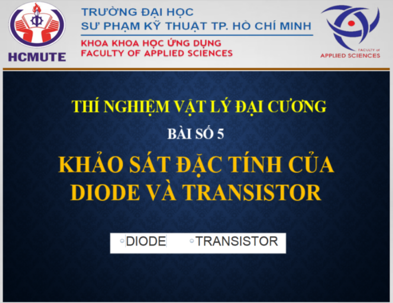 Mô hình thiết lập mạch điện cho thí nghiệm khảo sát đặc tuyến V-A của Diode trong phòng thí nghiệm vật lí bán dẫn